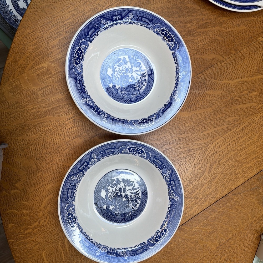 Pair Royal China Willow Ware 10" Serving Bowls MINT